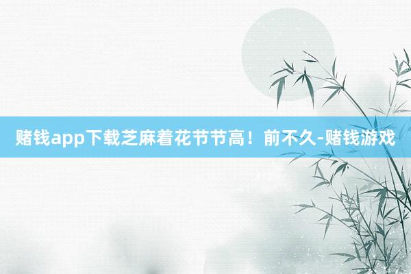 赌钱app下载芝麻着花节节高！前不久-赌钱游戏