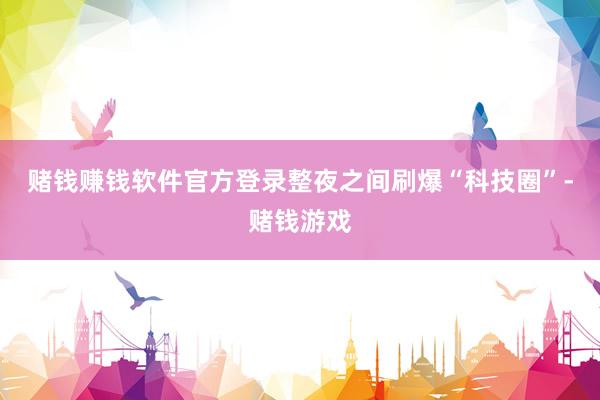 赌钱赚钱软件官方登录整夜之间刷爆“科技圈”-赌钱游戏