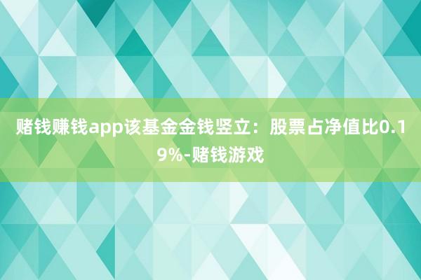 赌钱赚钱app该基金金钱竖立：股票占净值比0.19%-赌钱游戏