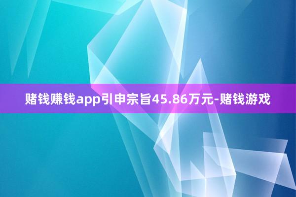 赌钱赚钱app引申宗旨45.86万元-赌钱游戏